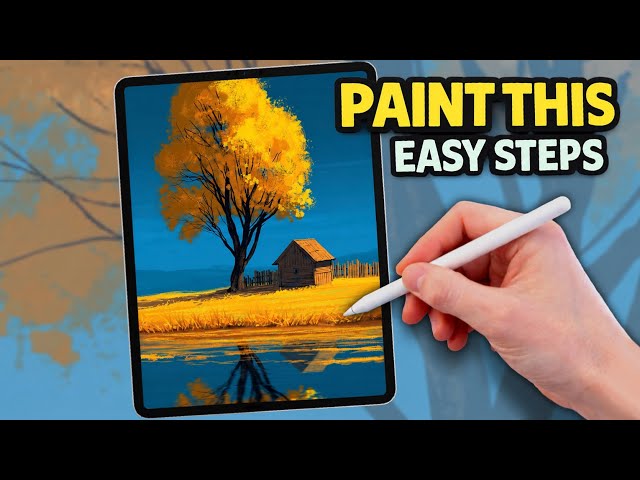 Paint a Golden Autumn Landscape in Procreate | Easy Step-by-Step Tutorial