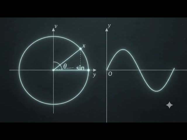 The graph of \(y = \sin(\theta)\) is a continuous, repeating wave known as a sine wave.