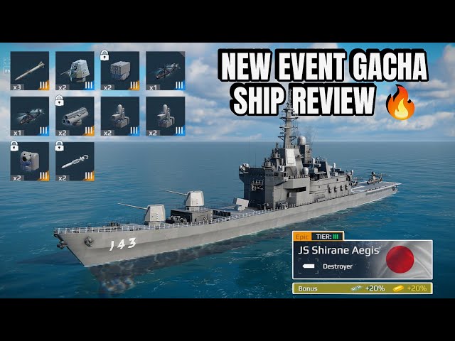 JS Shirane Aegis 🔥 New Gacha Ship Review & Gameplay! Modern Warships