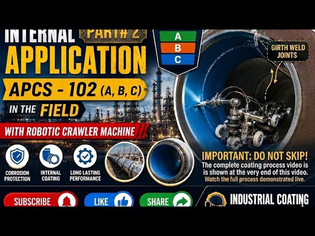 Internal FBE Coating(Part#2) Application on Field Girth Weld Joints with Robotic Crawler  Machine 
