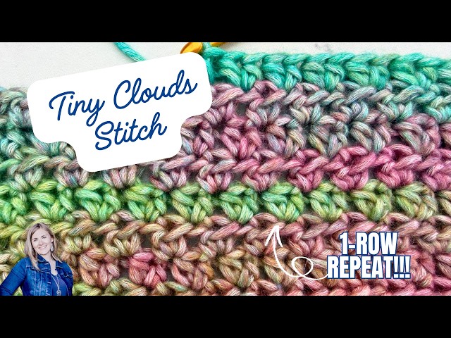 Easy 1-Row Crochet Stitch! 😍🧶 How to Crochet the Tiny Clouds Stitch