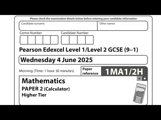 GCSE Maths Edexcel June 2025 Higher Paper 2 Exam Walkthrough | 1MA1/2H