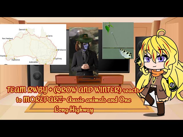 Team RWBY + (Qrow and Winter) reacts to @moreparz -Aussie animals and One really Long Highway