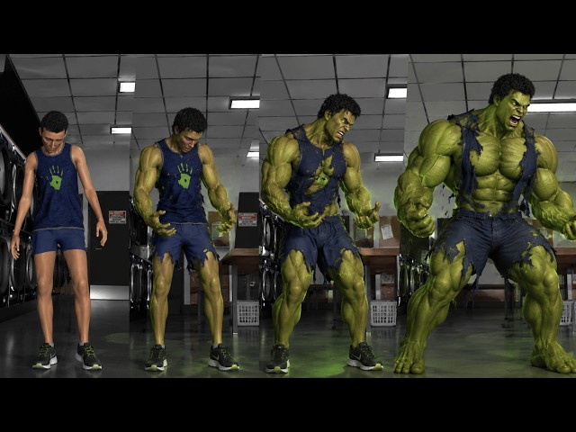 Hulk Muscle Growth Transformation Animation