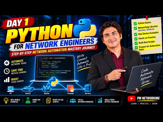 Day 1 Python for Network Engineer | Step-by-Step Network Automation Mastery Journey #python