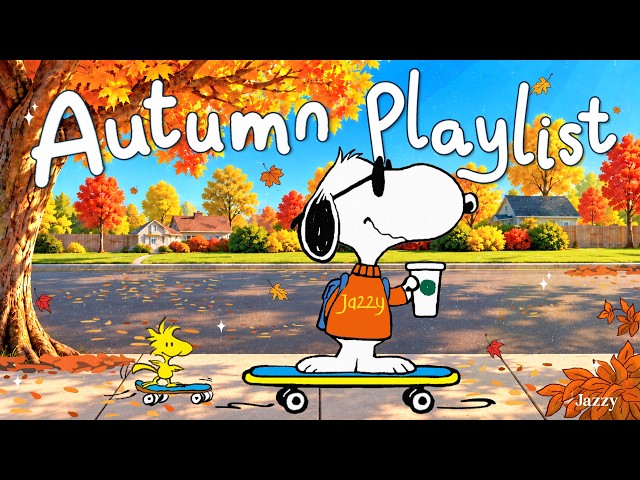 Autumn Café Jazz Vibes with Snoopy 🍂☀️☕| Warm Jazz for Relaxing Study & Happy October by Jazzy
