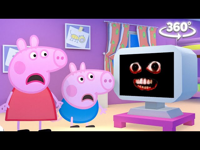 Peppa Pig and George's FUN Reaction to SCARY Videos IN 360!