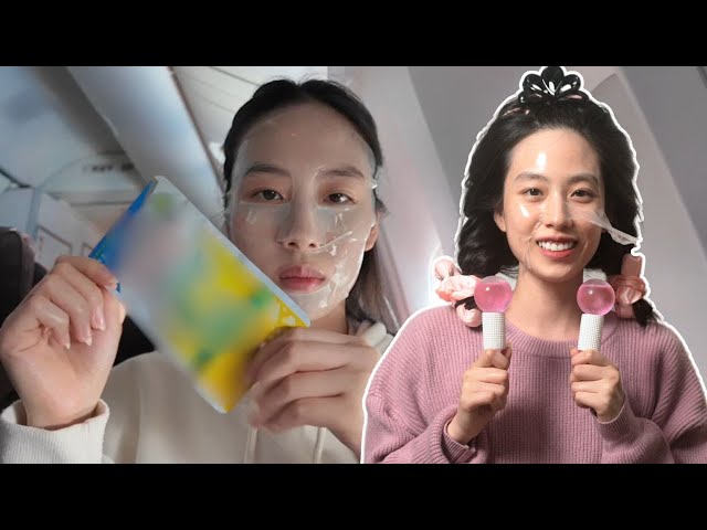 ✈️ How to survive ECONOMY long haul flight | I Tested Tiktok Viral In-flight beauty and comfort Hack