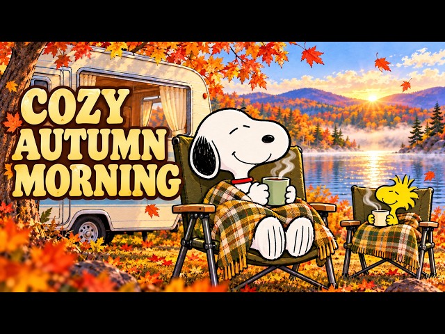 Snoopy’s Cozy Autumn Morning by the Lake 🍂 Relaxing Jazz for a Slow Day