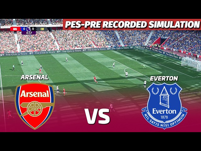 🔴ARSENAL vs EVERTON | EPL eFootball Match | PES 21 Pre-Recorded Simulation