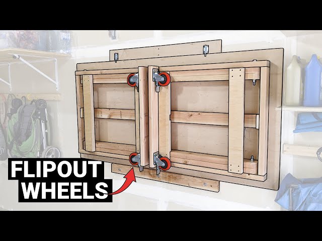 Building my $150 foldable wall mounted workbench table on wheels + Downloadable DIY plans