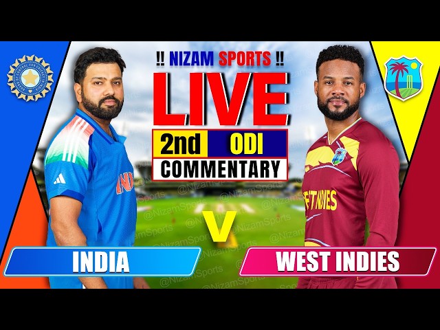 🔴Live: India vs West Indies | 2nd ODI | Live Cricket Score & Commentary
