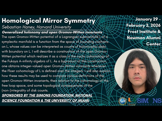 Sebastian Haney, Harvard University: Generalized holonomy and open Gromov-Witten invariants
