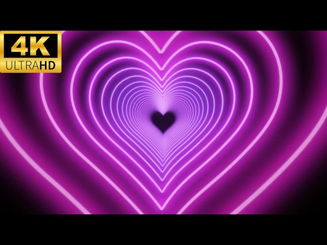 Purple Heart background video loop seamless loop tunnel Animation background (No Sound)
