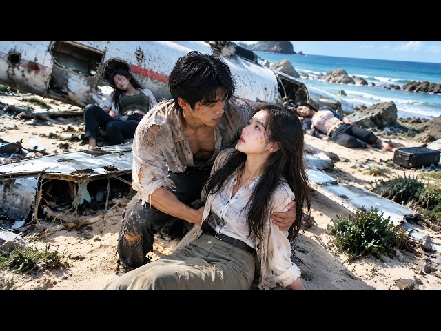 Man and 5 beauty strand on island,survival system awake,face danger,romantic entangle