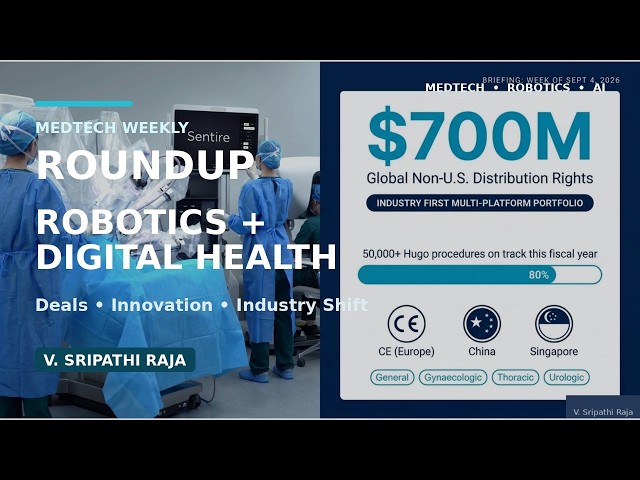MedTech Weekly Roundup: $700M Robotics Mega-Deals & Digital Health Infrastructure (Sept 2026)