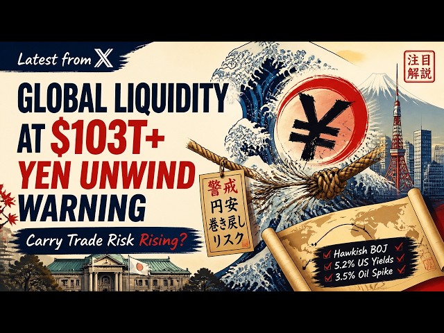 [X Latest] Global Money Supply Hits $103.6T Amid Yen Unwind Warning