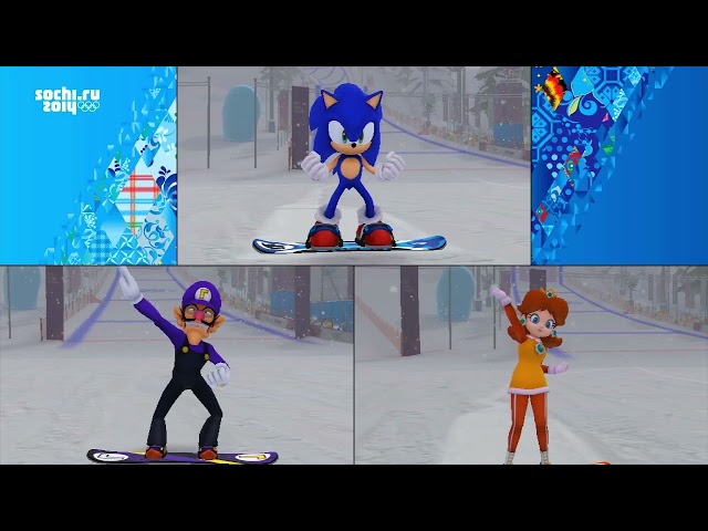 Mario & Sonic At Sochi 2014 - Episode 185: More Drift Boosts In Snowboard Cross