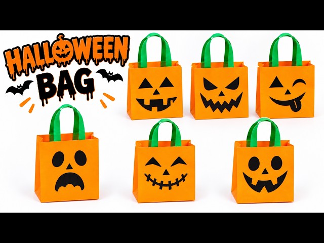 DIY Halloween Paper Bag 🎃 | Easy Origami Halloween Gift Bag Craft | Cute Paper Craft