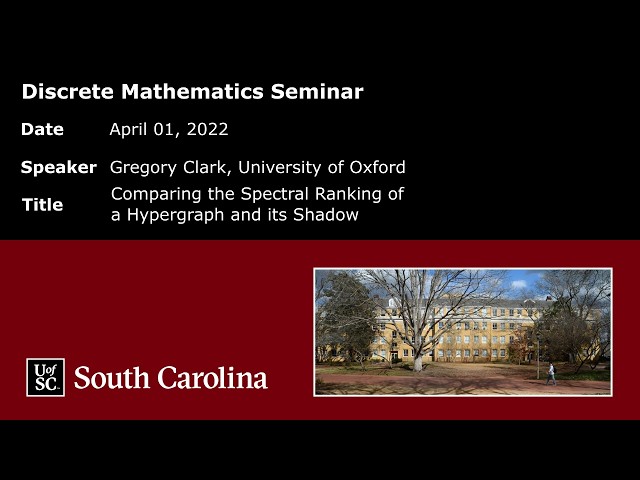 Gregory Clark: Comparing the Spectral Ranking of a Hypergraph and its Shadow