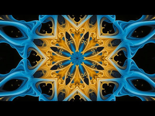 Blue And Yellow Star Motion - Abstract VJ Loop - Calm Background Video 4K (No Sound) - Art Visuals