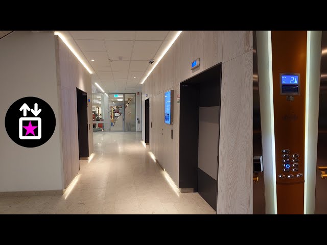 Solna, SWE: 3x 2017 OTIS Gen2 MRL-Traction Elevators at Gustav III:s Boulevard 48-52, Frösunda