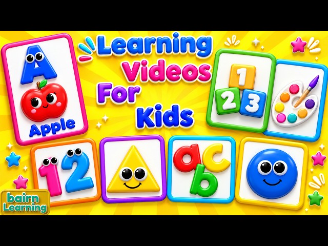 Toddler Learning Videos For 5 Year Olds | ABCs, 123s Shapes, and Nursery Rhymes