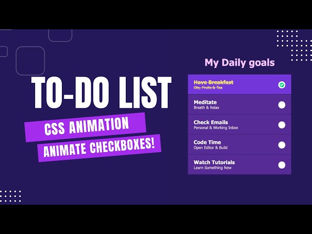 ✅ Build a To-Do List with Line-Through Effect | HTML & CSS UI Animation | Frontend Project Tutorial