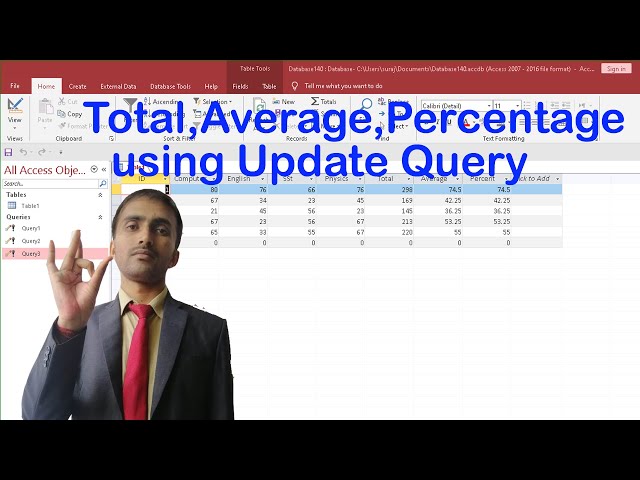 Update Query in Microsoft Access 2016 in hindi and english