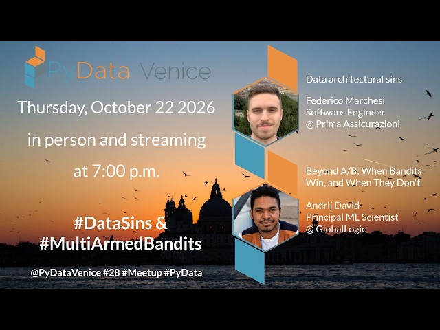 PyDataVE #28 - #DataSins & #MultiArmedBandits