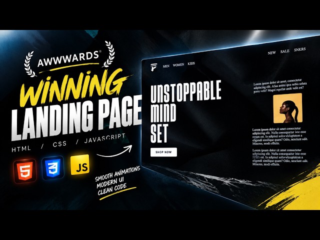 Awwwward winning Landing page using HTML, CSS, JS | frontend project