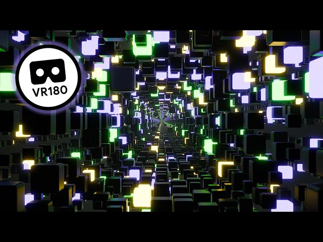Glowing Cubes Tunnel Loop / VR 180° 4K 3D