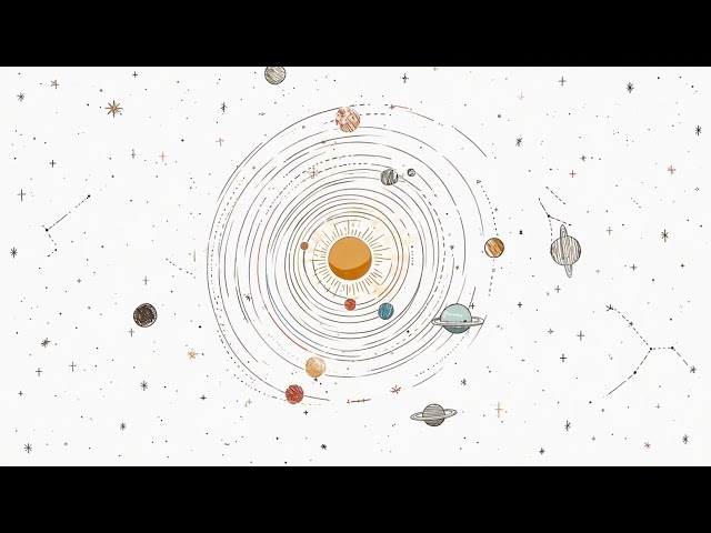 Drawn Orbit Planet Field Loop 4K No Copyright