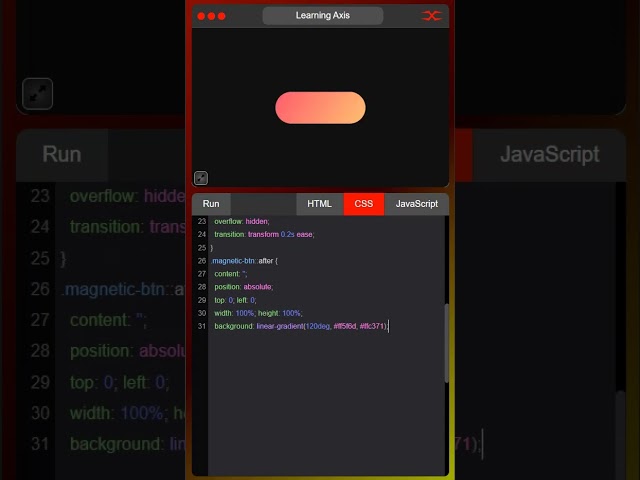 Magnetic Button | HTML CSS JavaScript
