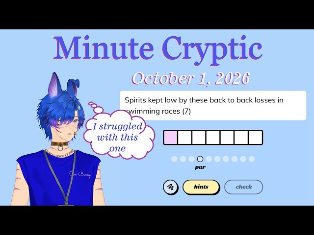 Minute Cryptic for October 1, 2026 | Bunny VTuber Solves