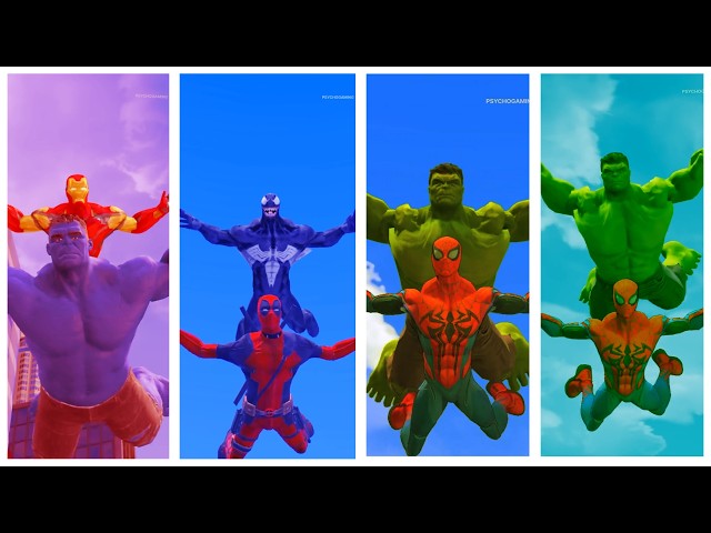 SUPERHERO MEGA BATTLE #582 MARVEL IRONMAN VS SPIDERMAN VS HULK FLASH ZOMBIE V4