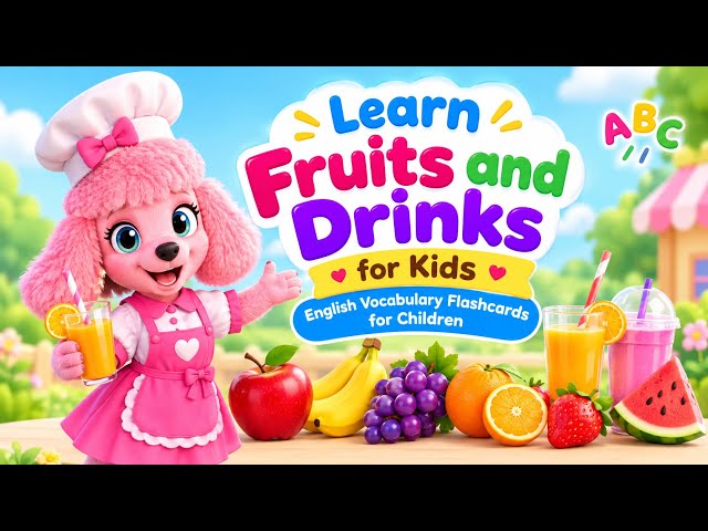 Learn Fruits and Drinks for Kids | English Vocabulary Flashcards for Children 🍎🥤