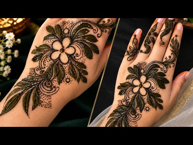 Beautiful Stylish back hand mehndi designs/Back hand simple mehndi designs/stylish Arabic mehndi 🌿☘️