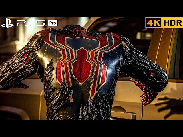 (PS5 PRO) Venom Takes Over Tom Holland Nanotech to Fight Kraven Hunters | 4K HDR |