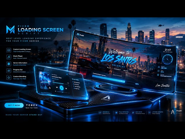 Advanced Seasonal Loading Screen for FiveM | Music Player, Live Clock & Dynamic Themes [STANDALONE]