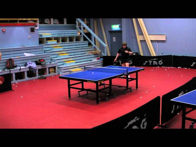 penhold training: backhand loop (rpb) over the table (+ slow motion)