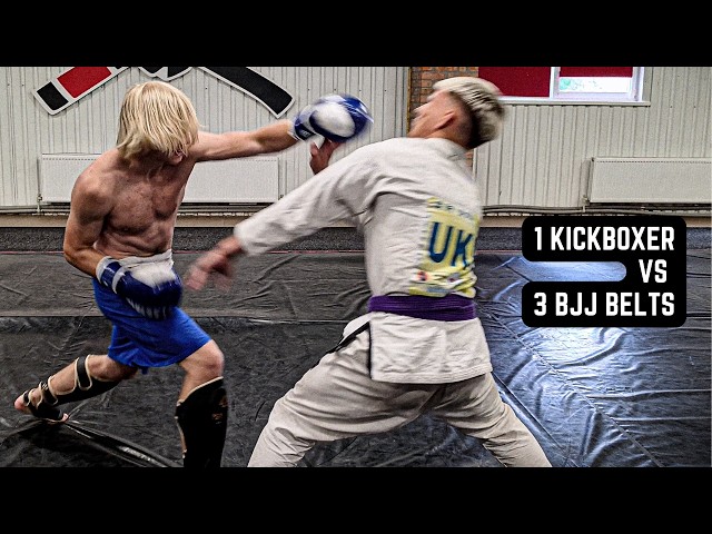 KICKBOXING vs BJJ 🤯 Can 3 BJJ BELTS Stop 1 KICKBOXER?