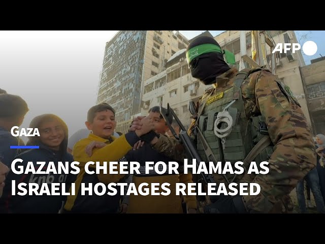 Gazans cheer for Hamas militants as Israeli hostages released | AFP