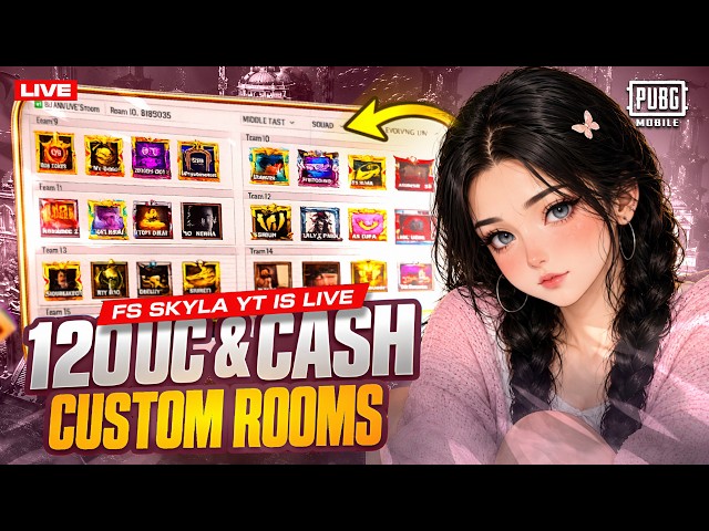 🔴PUBG MOBILE LIVE | 120 UC AND CASH CLASSIC CUSTOM ROOMS 🌷✨