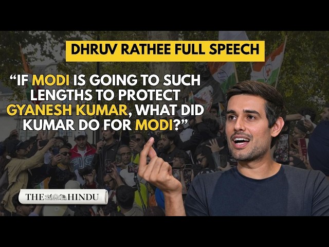 Dhruv Rathee joins ‘Stop Vote Chori’ protest at Gandhi statue in London | Dhruv Rathee Full Speech