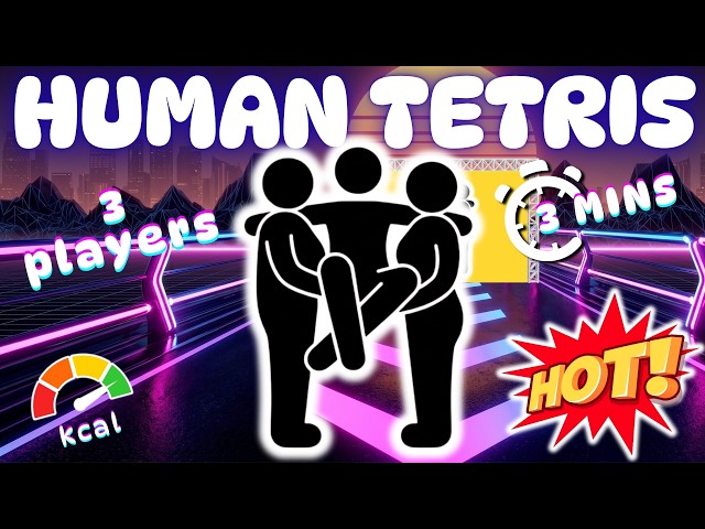 3 MIN Human Tetris | 3 Player Co-op Challenge 💥 | Immersive Interactive Warm Up