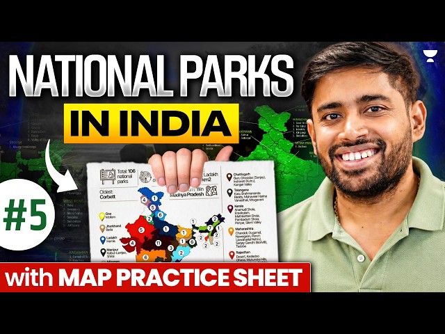 National Parks in India through Maps | PART 5 | UPSC Mapping | Static GK | Sudarshan Gurjar