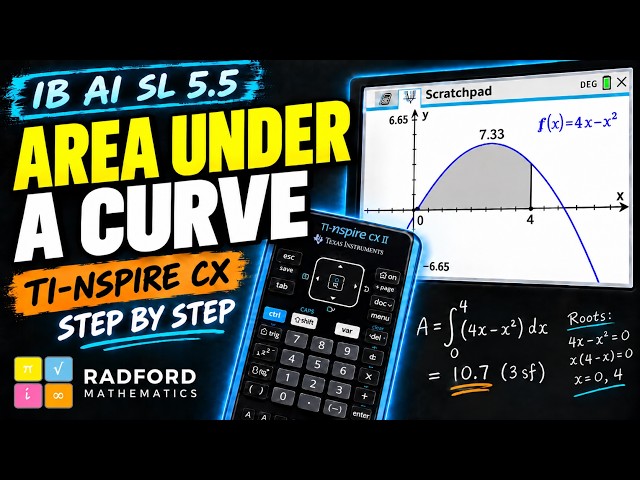 IB Maths AI SL 5.5: Area Under a Curve with TI-Nspire CX | Definite Integrals