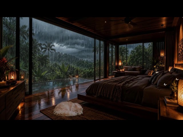 Cozy Bedroom Comfort Meets Tropical Rain And Mountain Views, Ideal For Sleep And Meditation