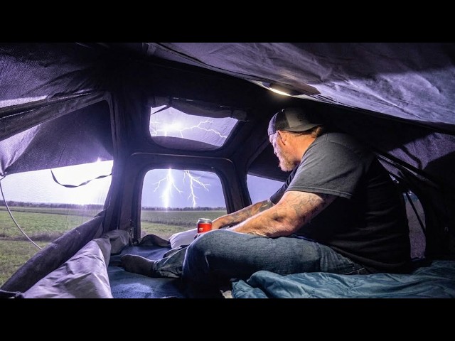 Solo Rooftop Tent Camping in a Severe Thunderstorm
